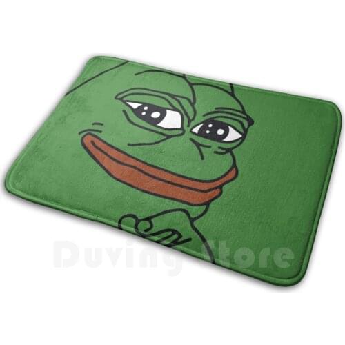 The Frog Smug Face With Smile And Hand On Chin Meme Green Background Hd High Quality Online Store Washable Warm