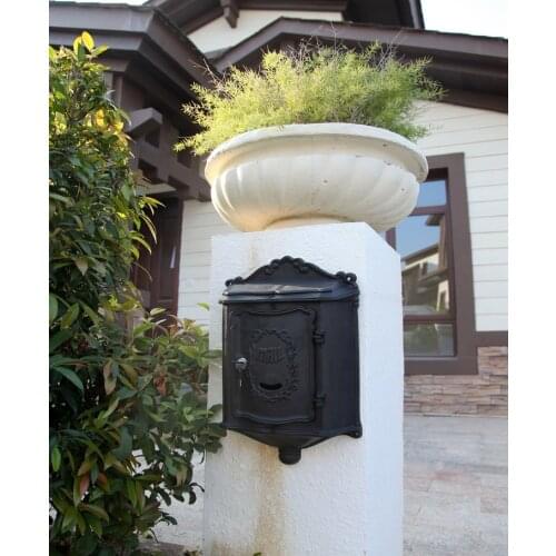 Top selling European Wall Mount Metal Post Letters Box Fashion Vintage Bucket tin Newspaper box Post Letter Box aluminium