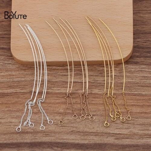 BoYuTe (20 Pieces/Lot) 67MM Metal Brass Wire with 33MM Chain and 4MM Loop Handmade Diy Jewelry Findings Components