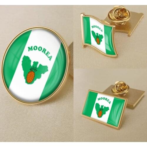 Moorea Maiao of France Flag Brooch Badges Lapel Pins