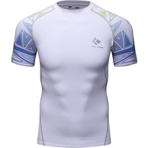 Hot Sale Compression Shirts Gym Fitness Sport Shirt Men Running Short Sleeve Tight Bodybuilding T-Shirts Rashguard