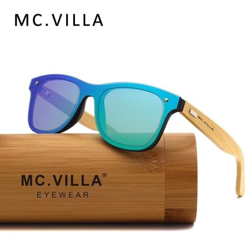 MC.VILLA Natural Wooden Sunglasses Men Fashion Sun Glasses Original Wood Oculos De Sol Masculino Support logo customization
