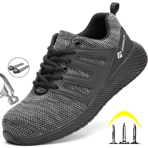 Men Puncture-Proof Boots Lightweight Safety Work Shoes Anti-Smashing Work Sneakers Steel Toe Shoes Anti-static 6kv Work Boots