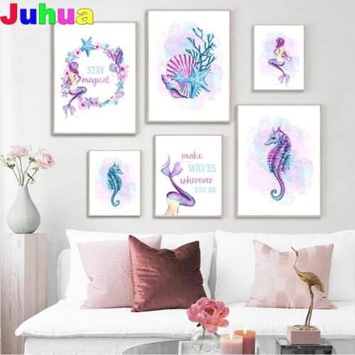 Mermaid Hippocampus 5d diy diamond painting full drill mosaic cartoon starfish diamond embroidery diamond stitch kids room decor