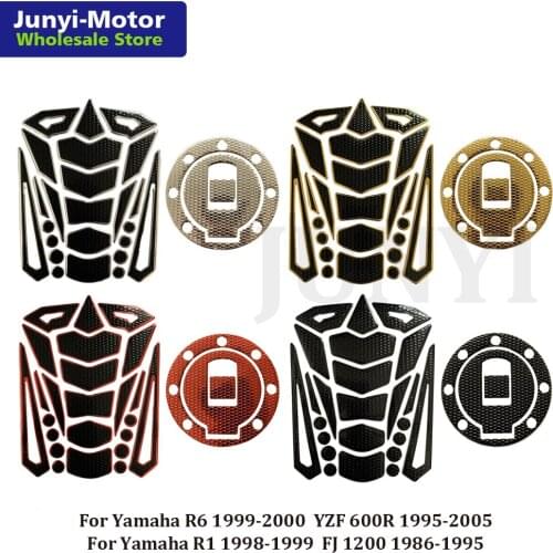 Fuel Tank Pad Gas Cap Cover Sticker For Yamaha R1 1998 1999 R6 1999 2000 FJ1200 1986-1995 YZF600R 3D Motorcycle Protector Decal
