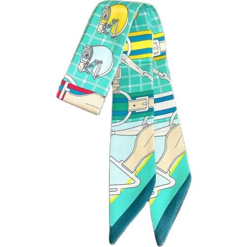 New Design Pack Scarf Womens Small Silk Scarf Tied Wrapped Handle Ribbon Fashion Luxury Brand Ladies Headscarf Neck Scarf Shawl