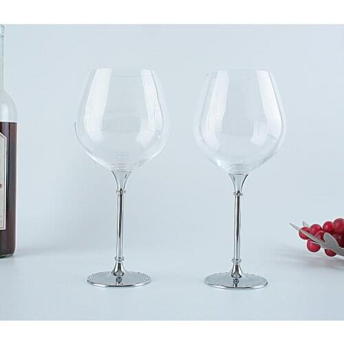 New 2PCS Set Big Glasses Cups 800ml Wine Goblet For Wedding Celebration Party Toasting Valentines' Day Glass Jar With Handle