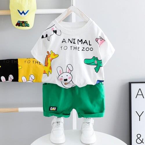 Toddler Boys Baby Girls Cartoon Clothes Animal Outfits Cotton Infant Children Summer Dress Short-sleeve Costume Kids Outfits