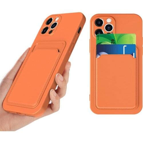 Solid color mobile phone case for iphone 11 PRO iphone 12 PRO MINI Creative Multi-purpose TPU Wallet Soft Back Cover Shockproof