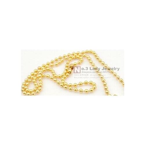 GOKADIMA Gold Color Stainless Steel bead chain necklace
