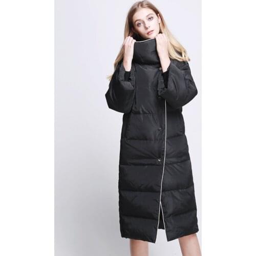 Womens Winter Parkas Long Parka Coat Fashion Warm Outwear down jacket Thick Padded Coats Black Women Jackets Female down jacket