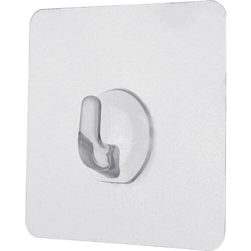 10Pcs Max 15KG Transparent Seamless Adhesive Strong Sticking Wall Hook Hanger Door Wall Hangers Kitchen Bathroom Accessories