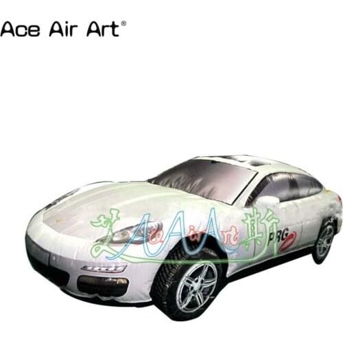 Customized balloon inflatable White racing car model advertising cars replica for your business show