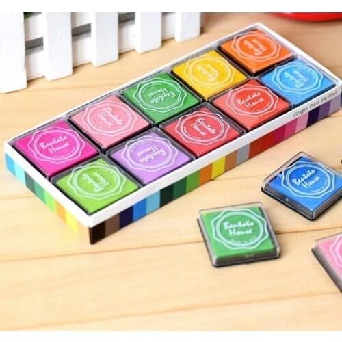 20 PCS/LOT DIY Cute Ink Pads for Rubber Stamps Fingerprint Ink Pad for Decoration Photo Album Scrapbooking Craft Stamp Inkpad