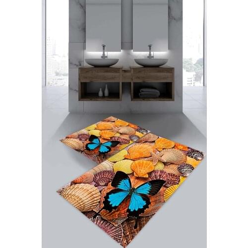 Blue Butterfly Bath Mat