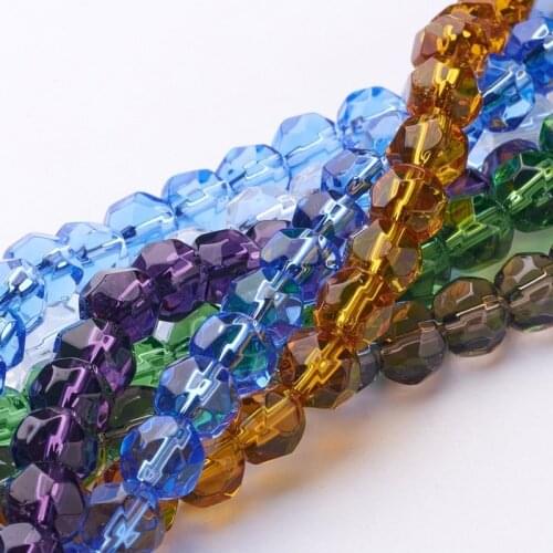 20 Strand 6mm 8mm 10mm 12mm Glass Faceted Round Beads Strands For jewelry DIY making necklace bracelet F60