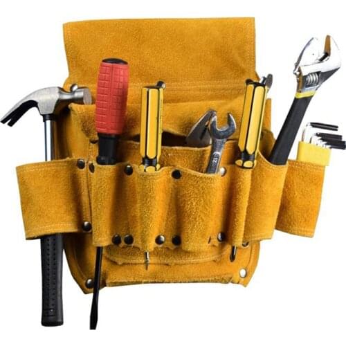 Upgrade Tool Bag Wear-resistant Leather Multifunction Electrician Toolkit Hand Tool Storage Hardware Parts Organizer Portable