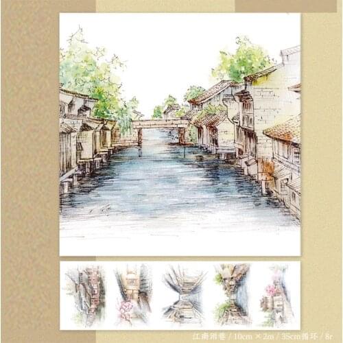 2M Chinese Ancient Town Water Washi Tape