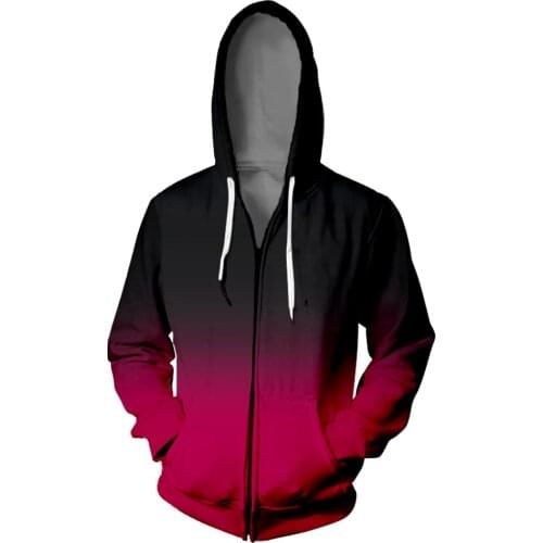 WAMNI Gradient Zipper Hoodie 3D Harajuku Uniform Sweatshirts Clothes 2019 men jacket Loose hooded Sweatshirt zipper outerwear
