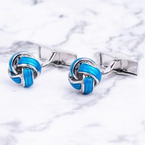Copper Quality Enamel Stripes Blue Red Purple Flower Knot Cufflinks Top Brand Men‘s French Shirt Cuff Buttons Wholesale Gifts