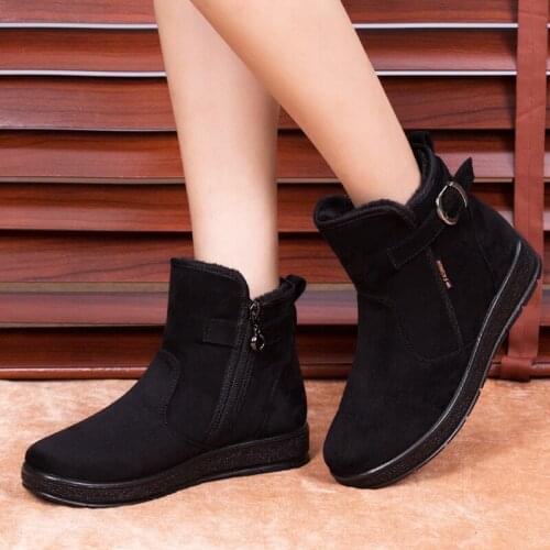 Winter Boots Women Zipper Womens Warm Shoes Casual Female Women Shoes Warm Woman Ankle Platform Boots
