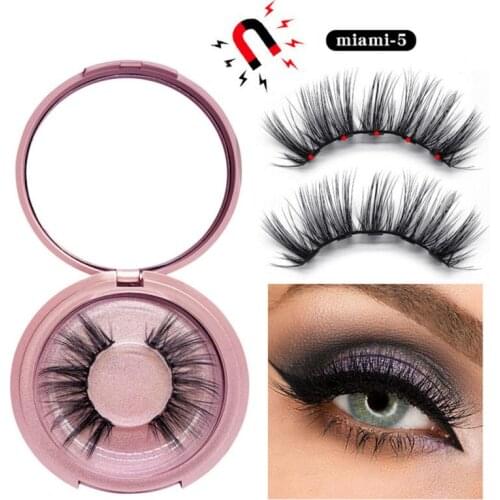 1Pairs Magnets False Eyelashes Magnetic Liquid Eyeliner Tweezer Easy Wear Lashes Handmade 3D Faux Mink Hair Waterproof Set TSLM1