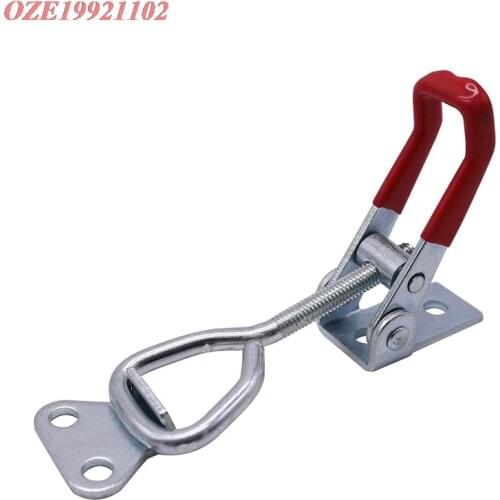 1Pcs Bolt Type Quick Clamp Silver+Red Adjustable Toggle Cabinet Boxes Lever Handle Clamp Hasp Toggle Latch Catch Lock S/M/L
