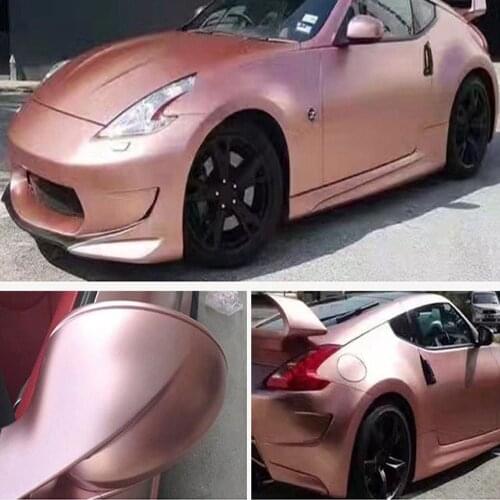 152CM*3M Rose Gold Car Stickers Car Vinyl Wrap Film Sticker Decal Bubble Free Car Wrapping Films