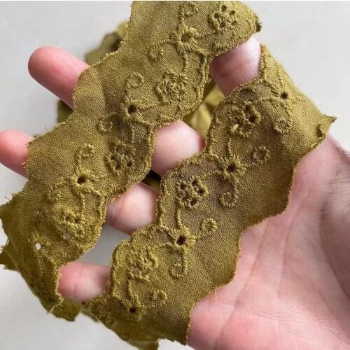 3 Yards White High Quality 100% Cotton Lace Trim Material Fabric for Dress Edge