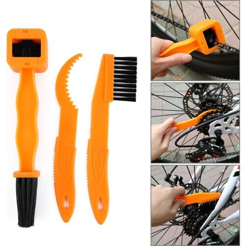 3pcs/Set MTB Mountain Bicycle Plastic Chain Cleaner Brushes Scrubber Cleaning Repair Tools Cycling Riding Wash Maintenance Tool