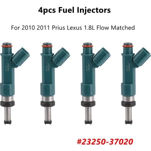 4pcs 23250-37020 Fuel Injectors For 2010 2011 Prius Lexus 1.8L Flow Matched