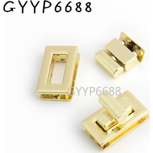 5-20sets 18*30mm Light gold Square Twist Lock Handbags Decorative Buckle Accessories Lock