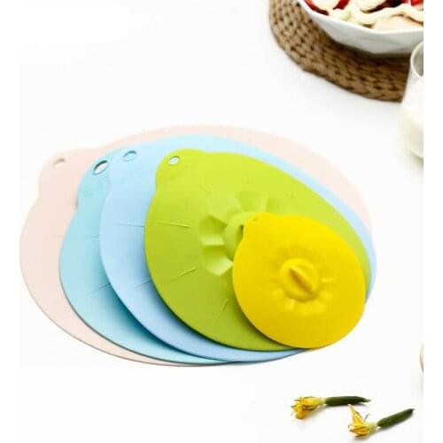 5pcs Cooking Pot Pan Lid Silicone Cooking Tools Fresh Keeping Reusable Food Wrap Multifunction Microwave Bowl Cover Suction Lid