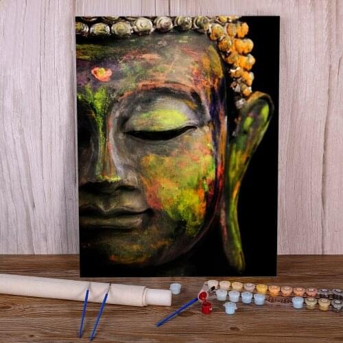 Abstract Buddha Face Paint By Numbers Complete Kit Oil Paints 50*70 Oil Painting Paintings Adults Wholesale Drawing