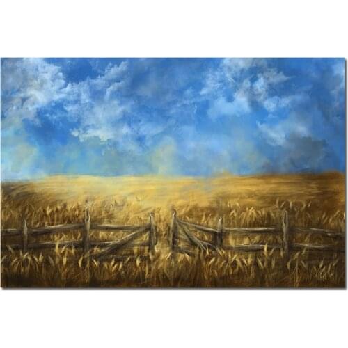Abstract Pastoral Field Sky Canvas Painting Wall Art Beautiful Scenery Picture Posters Print Living Room Corridor Decoration