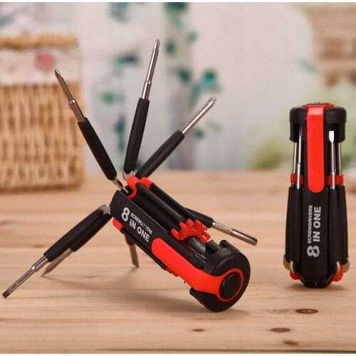 Automobile supplies 8-in-1 screwdriver with LED flashlight portable multi-function outdoor tool for car