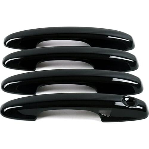 Black Color For Ford Focus 2019 2020 Exterior Side Door Handle Cover Moulding Chrome Trim Frame Bezel With 2 Smart Hole