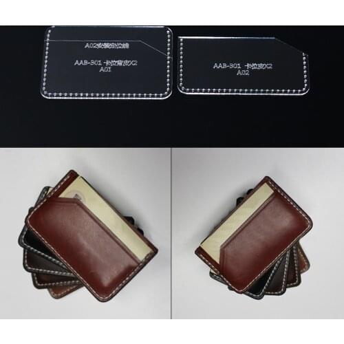 DIY ID Card Bag Making Mould, Bank Card Storage Bag Sewing Acrylic Template, Handmade Stencil Mould, Leather Craftwork Supplies