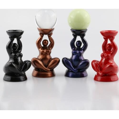Sexy Woman Figurine Display Stand Crystal Glass Lens Ball Photography Lensball Base Sphere Holder Home Decorative Abstract Art