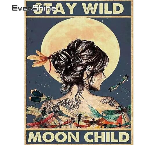 EverShine Diamond Mosaic Portrait Bead Embroidery Handmade Gift 5D Diamond Painting Woman Picture Rhinestones Wall Decor