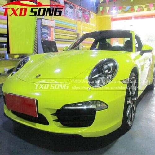 Fluorescent Yellow Car sticker with air bubbles fluorescent wrap film with size:20CM/30CM/40CM/50CM/60CMX152CM/LOT