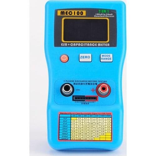 2IN1Auto-ranging Capacitor ESR Low Ohm Capacitance Meter Constant Current ESR Capacotance Meter 100vA To 50mA MEC100 Multimeter