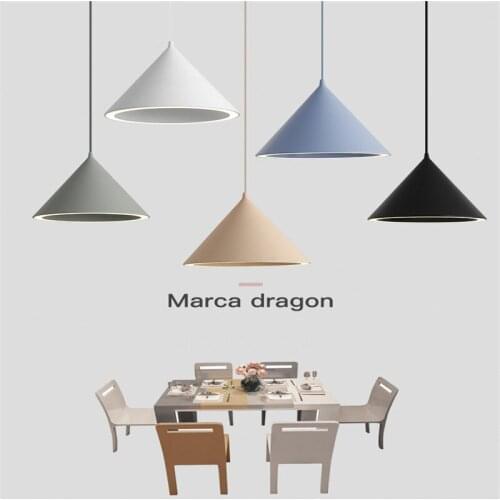 Creative Nordic Macaron Restaurant LED Chandelier Personality Aluminum Aura Color Light Simple Cafe Bar Lamps Free Shipping