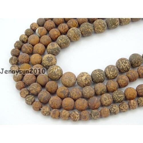 Natural Matte Fireworks Stone Gems Stone Round Beads 15'' 4mm 6mm 8mm 10mm 12mm for Jewelry Making Crafts 5 Strands/Pack