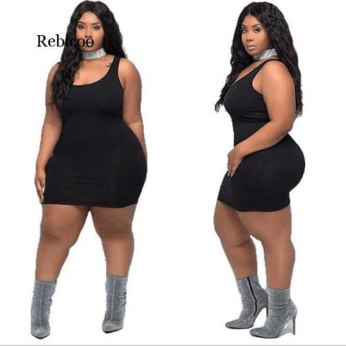 3XL Large Big Size Mini Dress Women Sexy Bandage Bodycon Dresses Evening Party Night Club Solid Color Sleeveless Sundress