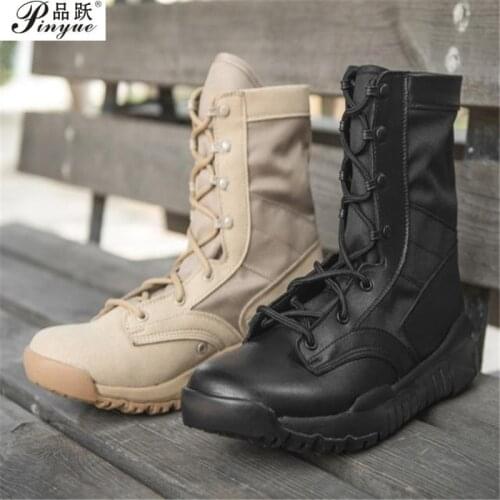 New Ultralight Men Army Boots Military Shoes Combat Tactical Ankle Boots For Men Desert/Jungle Boots Outdoor Shoes Size 35--46