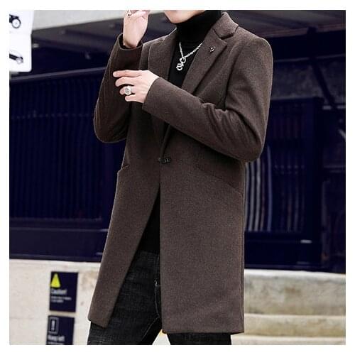 Brown Tweed Men Blazer Autumn/Winter Male Coat Formal Mens Business Work Wear Jacket Casual Sim Fit Grey Blazers for Men 2020