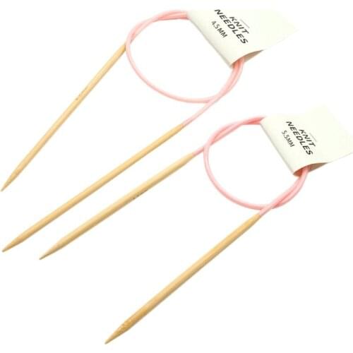 3pcs Circular Knitting Needles Set Bamboo Wooden Circular Sewing Crochet Hook DIY Tube Sweater Tools