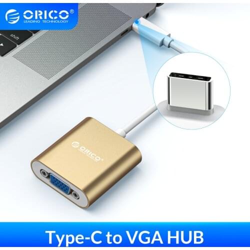 ORICO 1080P DisplayPort USB C HUB VGA Adapter Audio Video Converter Type-C to VGA for Laptop PC Macbook TV Box