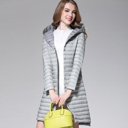 Autumn Winter Women black/grey/pink Down Jacket Coat Light Veste Femme Casual Riverdale Hooded Jacket Fashion Slim Long Jackets